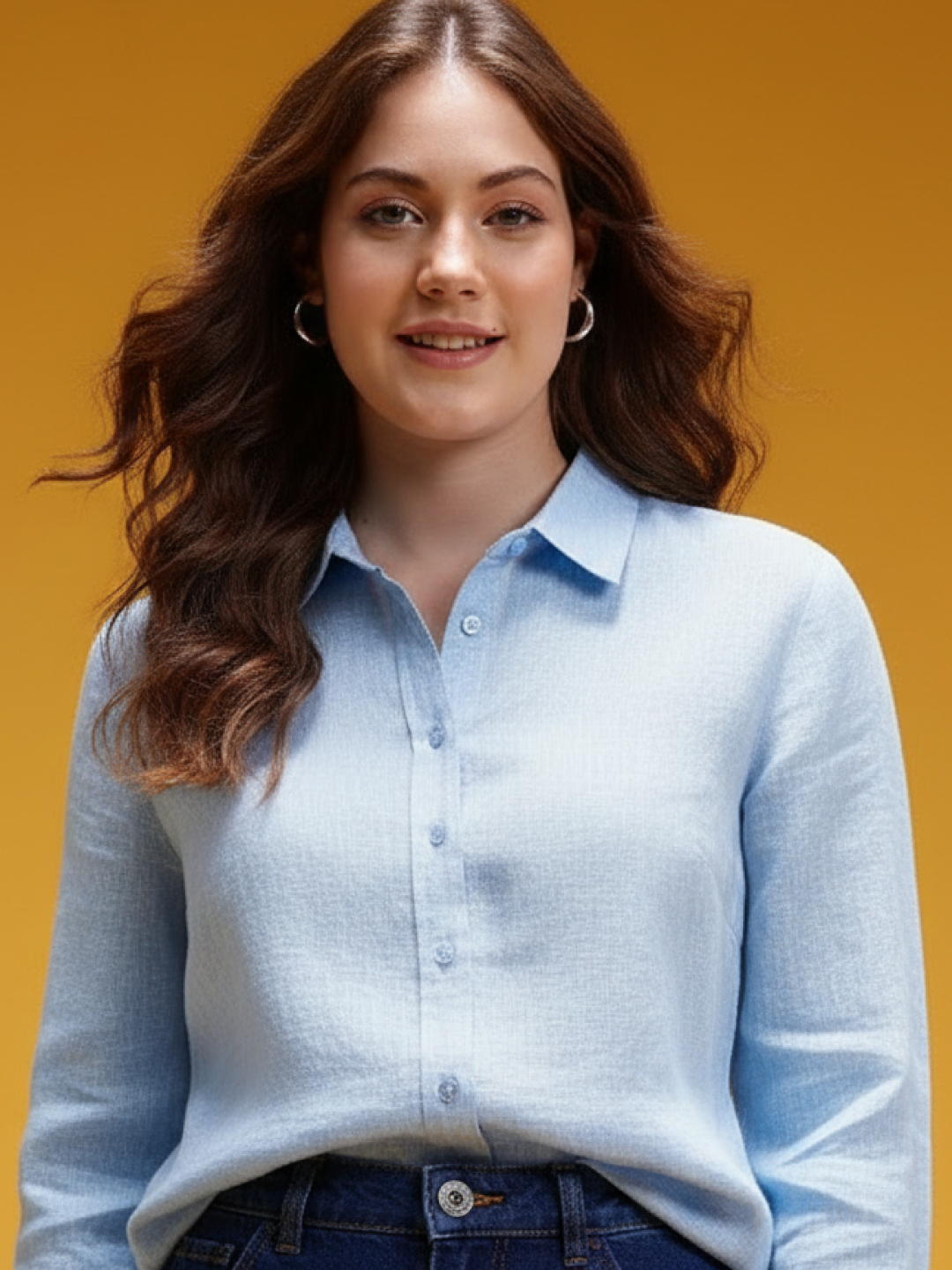 Light Blue Linen Shirt for Women | Breathable & Everyday Casual Wear