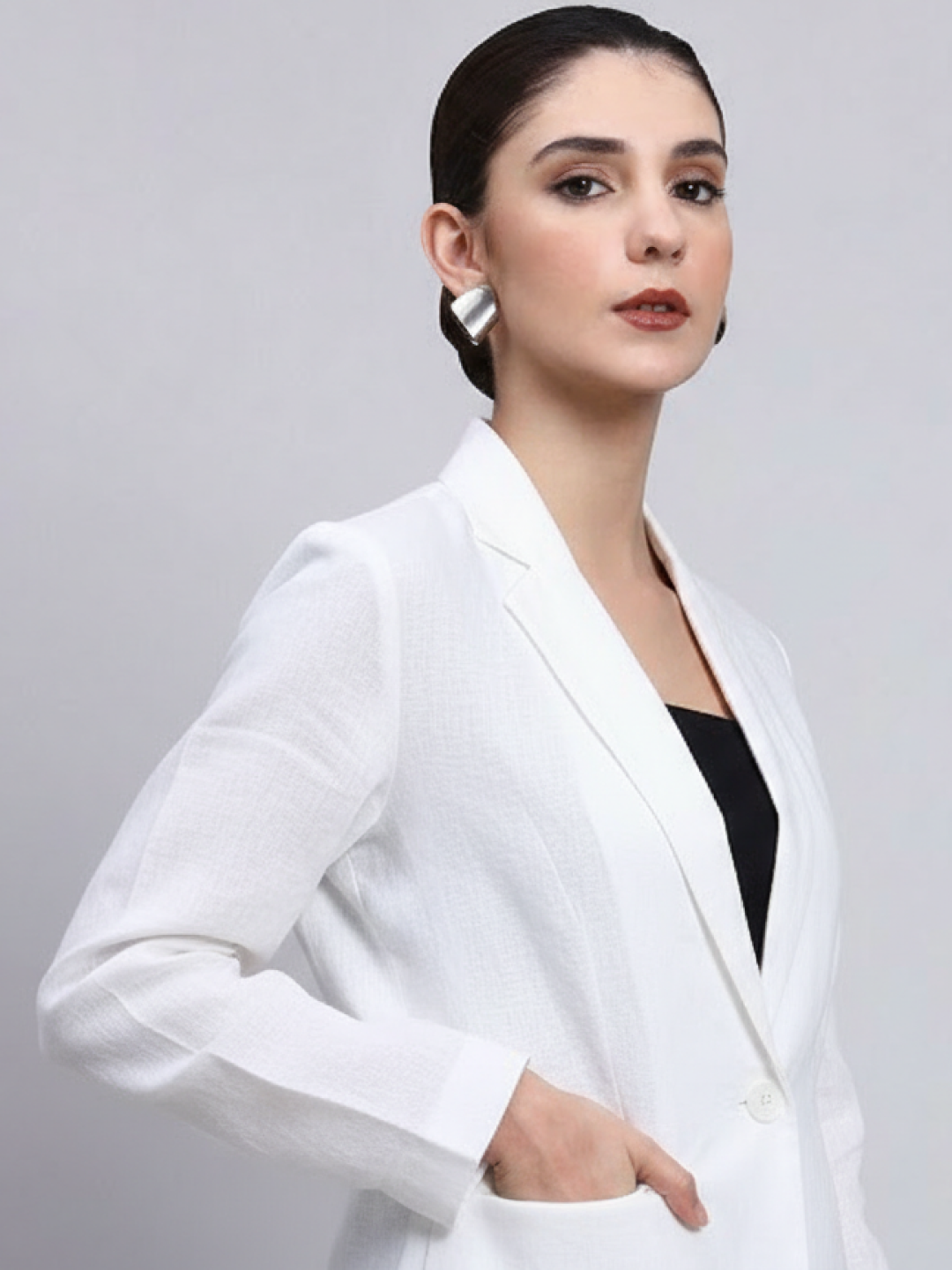 White Linen Blazer for Women | Breathable All-Occasion Tailoring