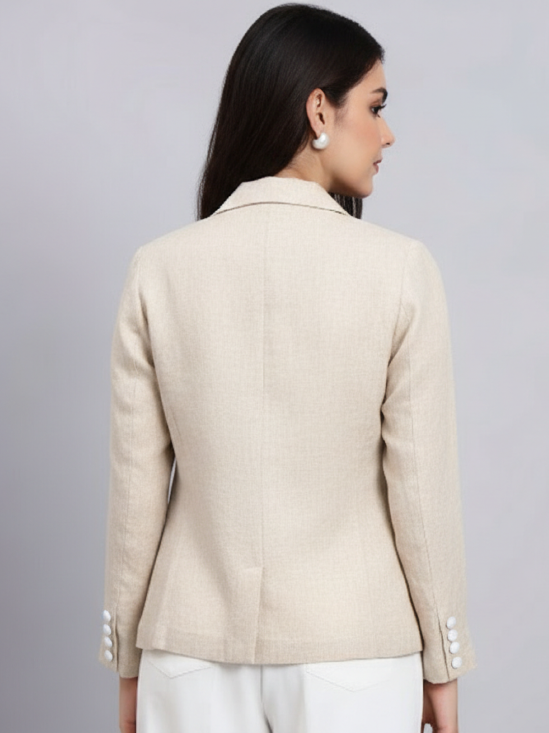 Light Beige Linen Blazer for Women | Breathable All-Occasion Tailoring