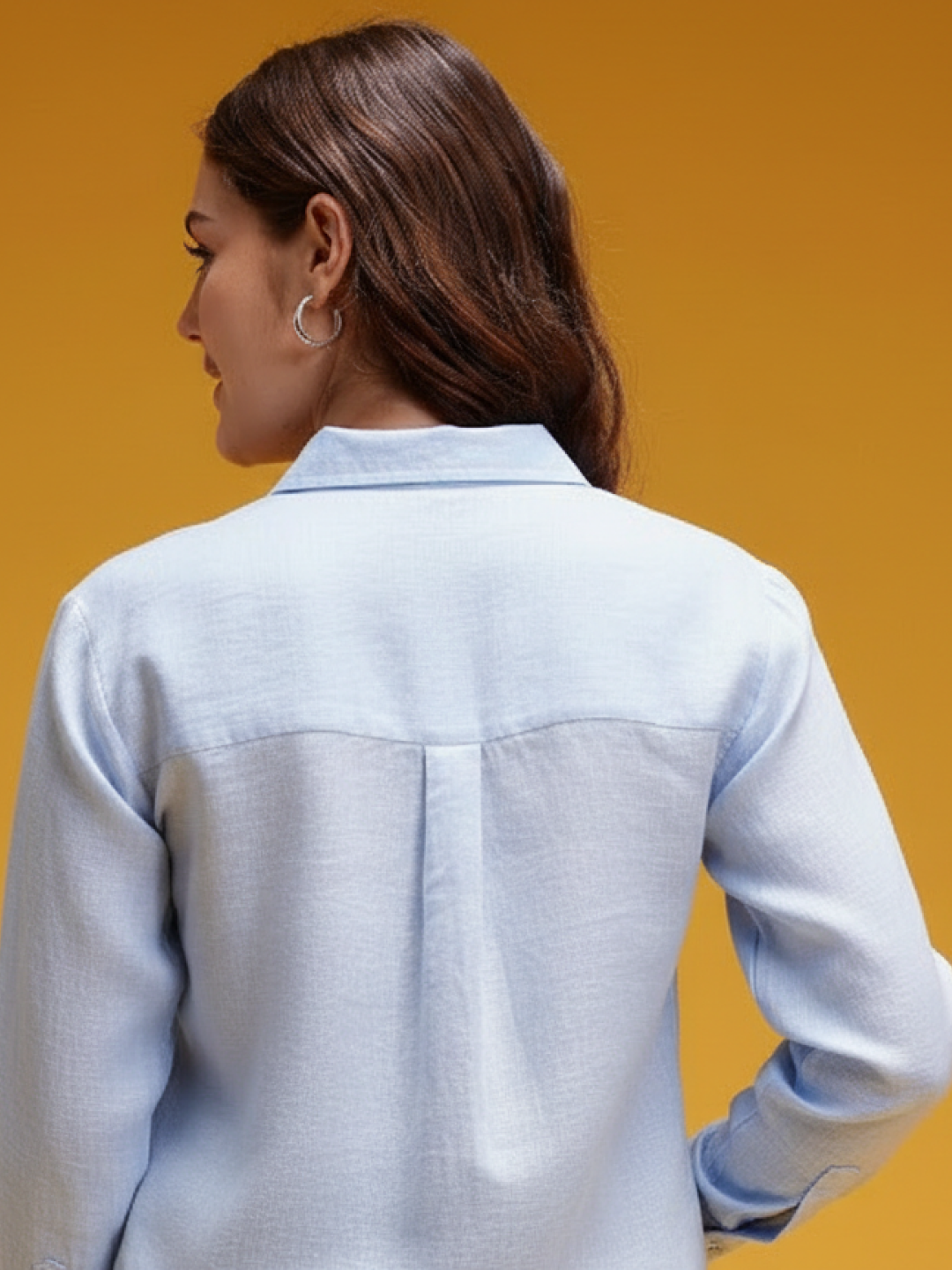 Light Blue Linen Shirt for Women | Breathable & Everyday Casual Wear