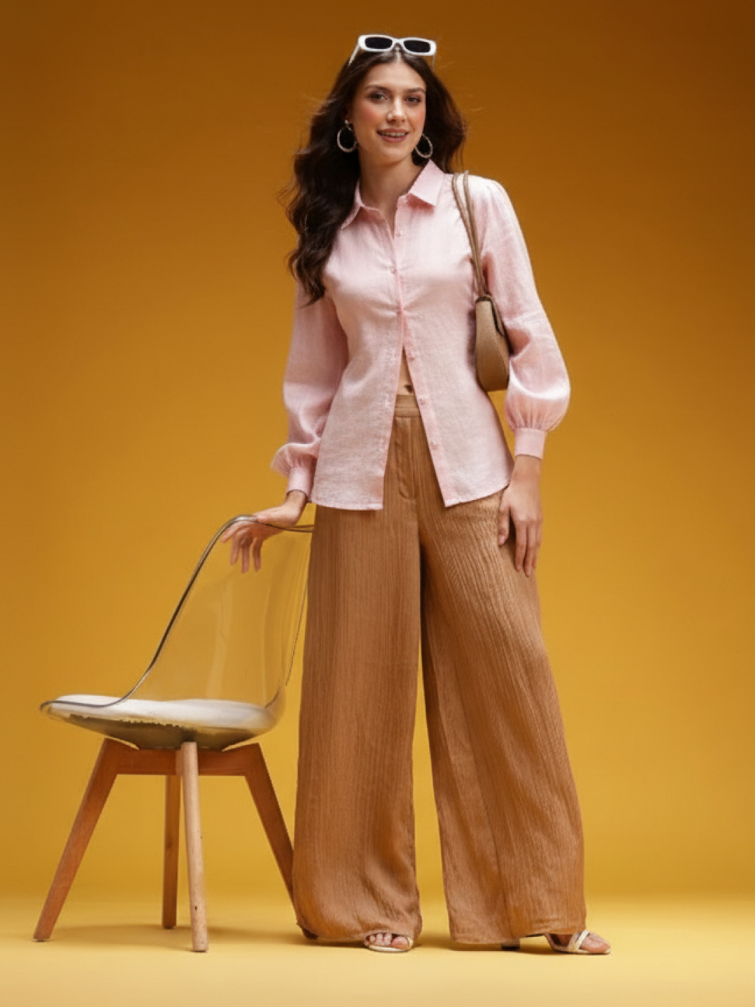 Light Pink Linen Shirt for Women | Breathable & Everyday Casual Wear