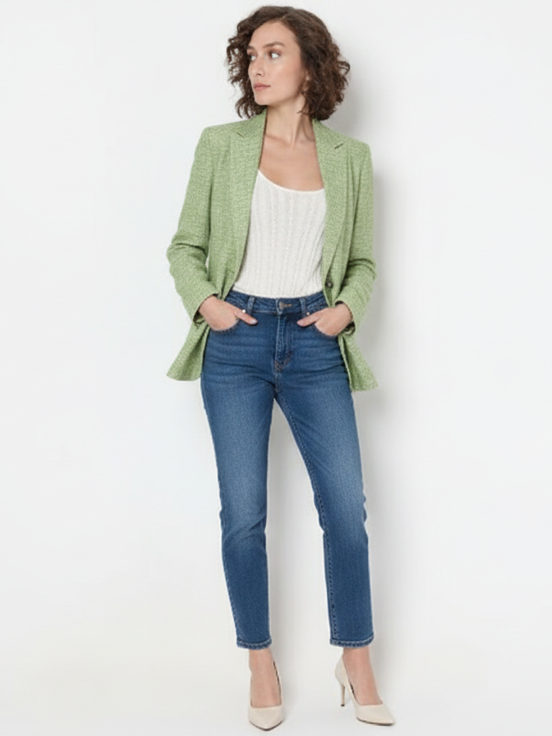 Light Green Linen Blazer for Women | Breathable All-Occasion Blazer