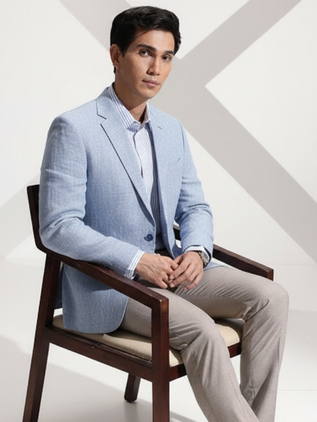 Light Blue Linen Blazer for Men | Breathable All-Occasion Blazer