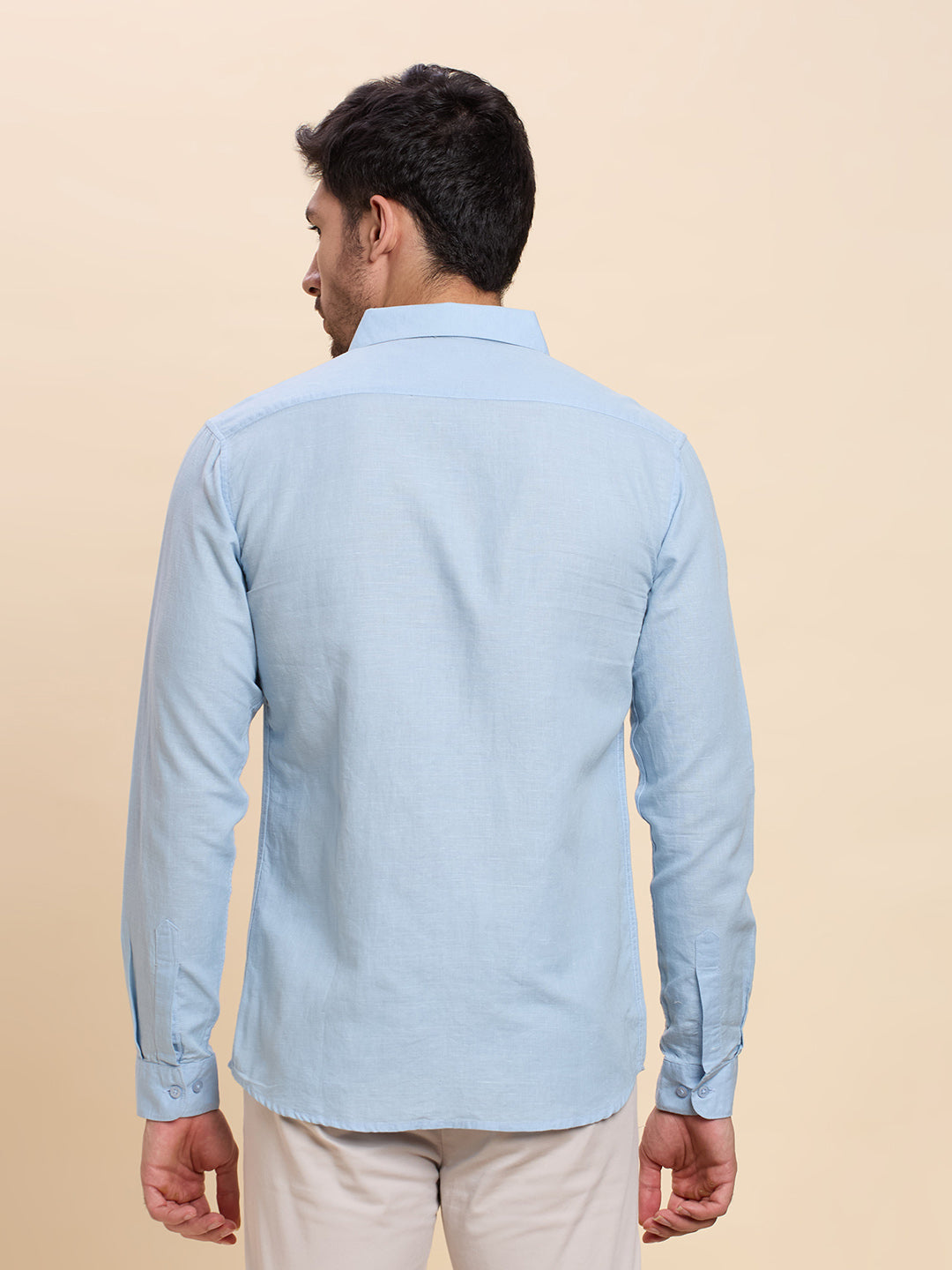Light Blue Linen Shirt for Men | Breathable & Lightweight Summer Shirt
