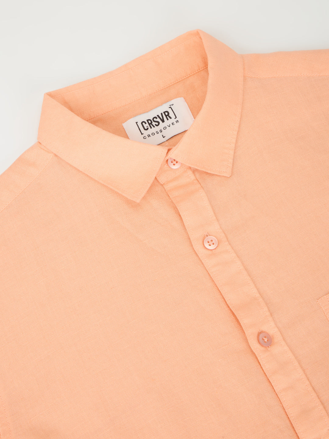 Light Orange Linen Shirt for Men | Breathable & Lightweight Summer Wear