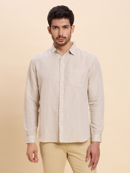 Light Beige Linen Shirt for Men