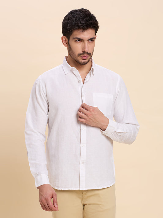 White Linen Shirt for Men