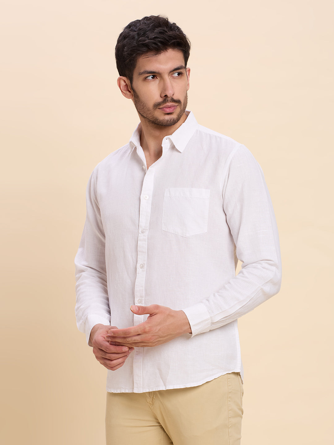 White Linen Shirt for Men | Breathable, Lightweight Summer Essential