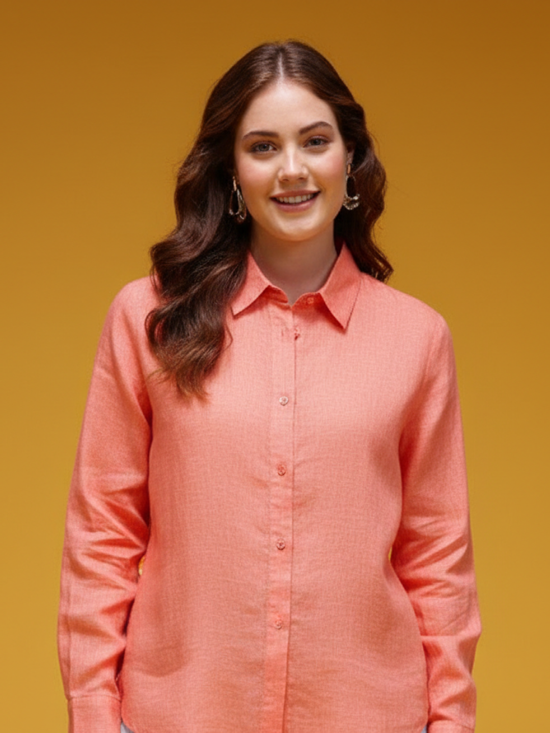 Light Red Linen Shirt for Women | Stylish & Breathable Casual Wear