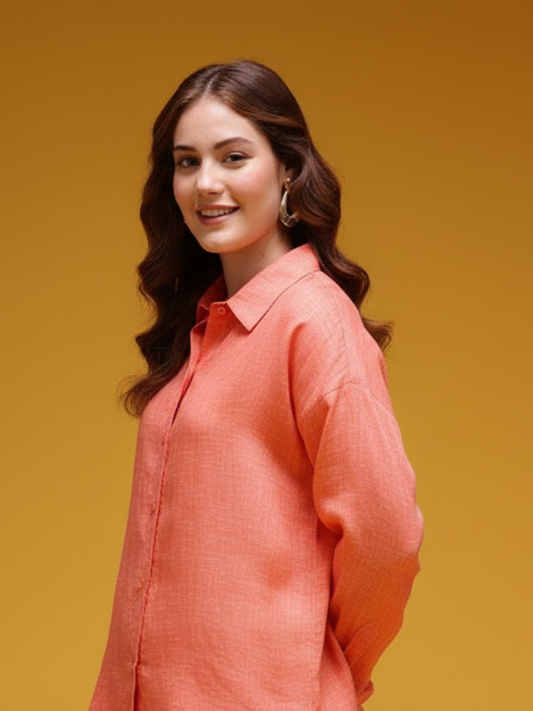 Light Red Linen Shirt for Women | Stylish & Breathable Casual Wear