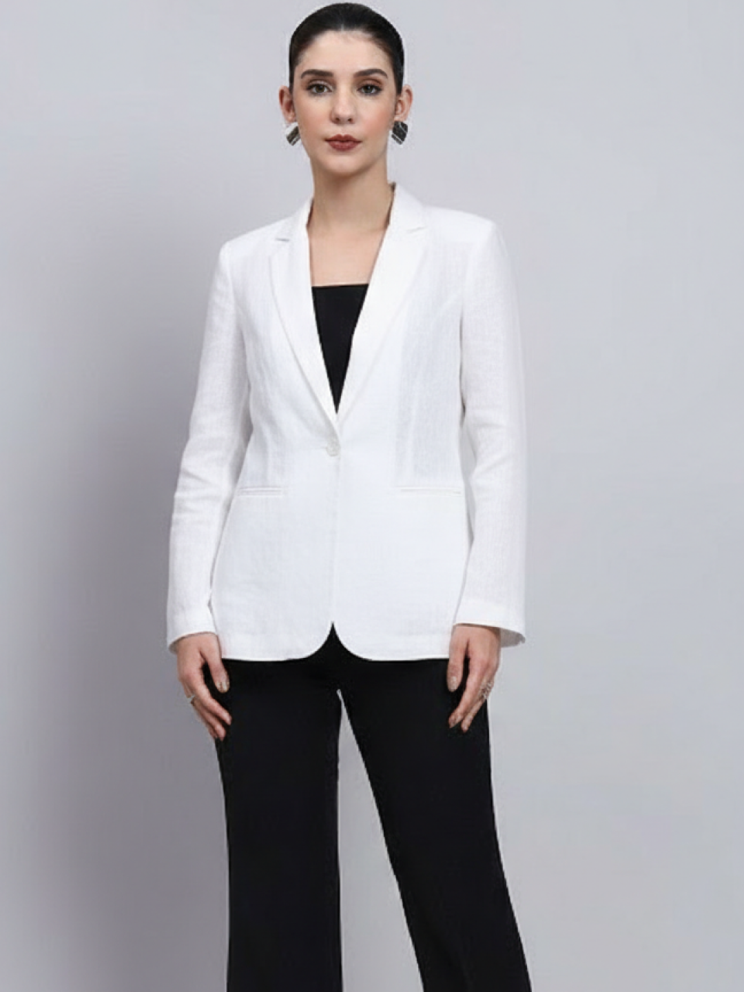 White Linen Blazer for Women | Breathable All-Occasion Tailoring