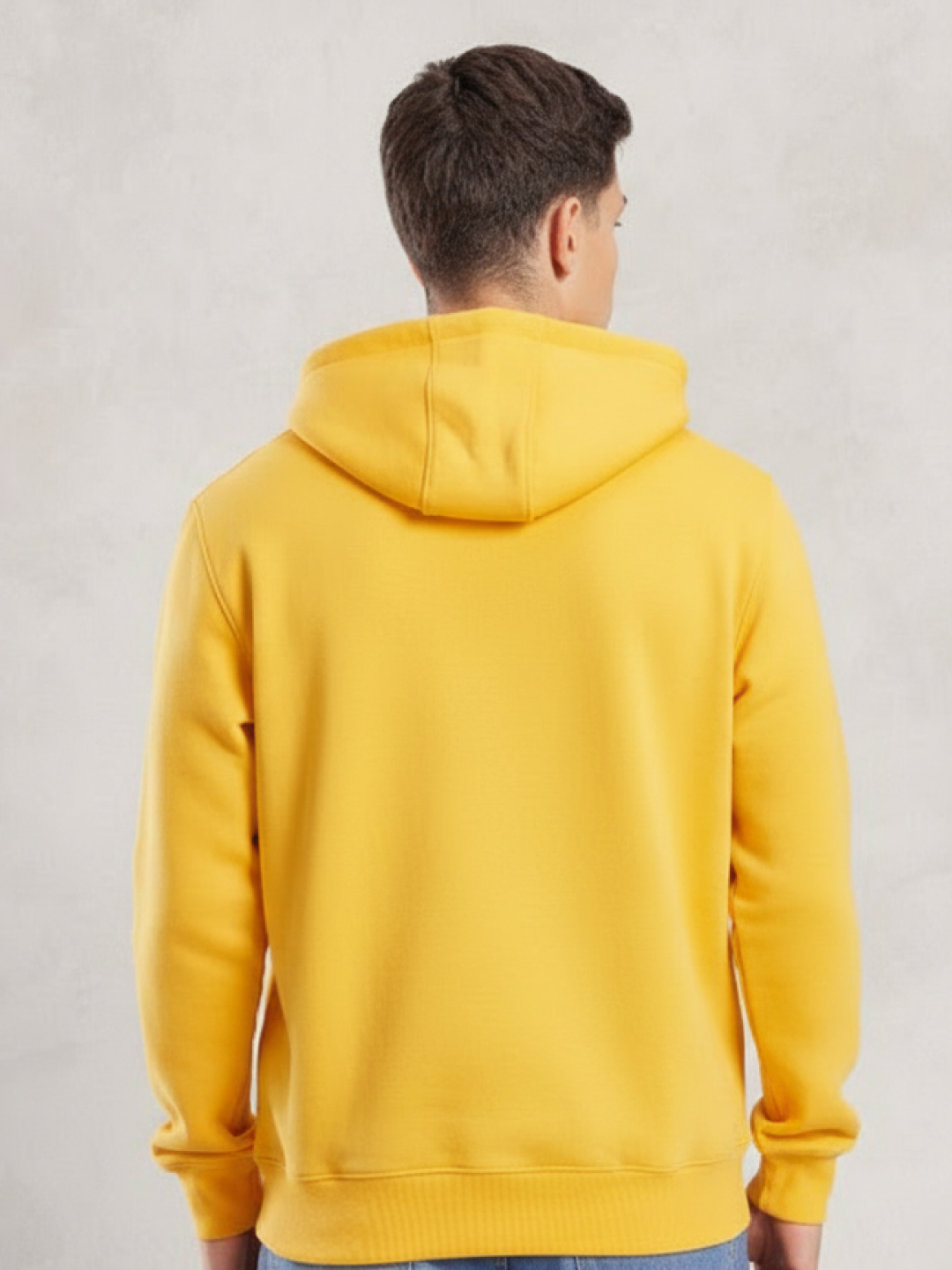 Yellow Hooded Sweatshirt for Men | All-Season Cotton Comfort