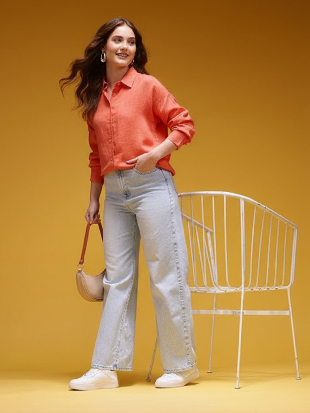 Light Red Linen Shirt for Women | Stylish & Breathable Casual Wear