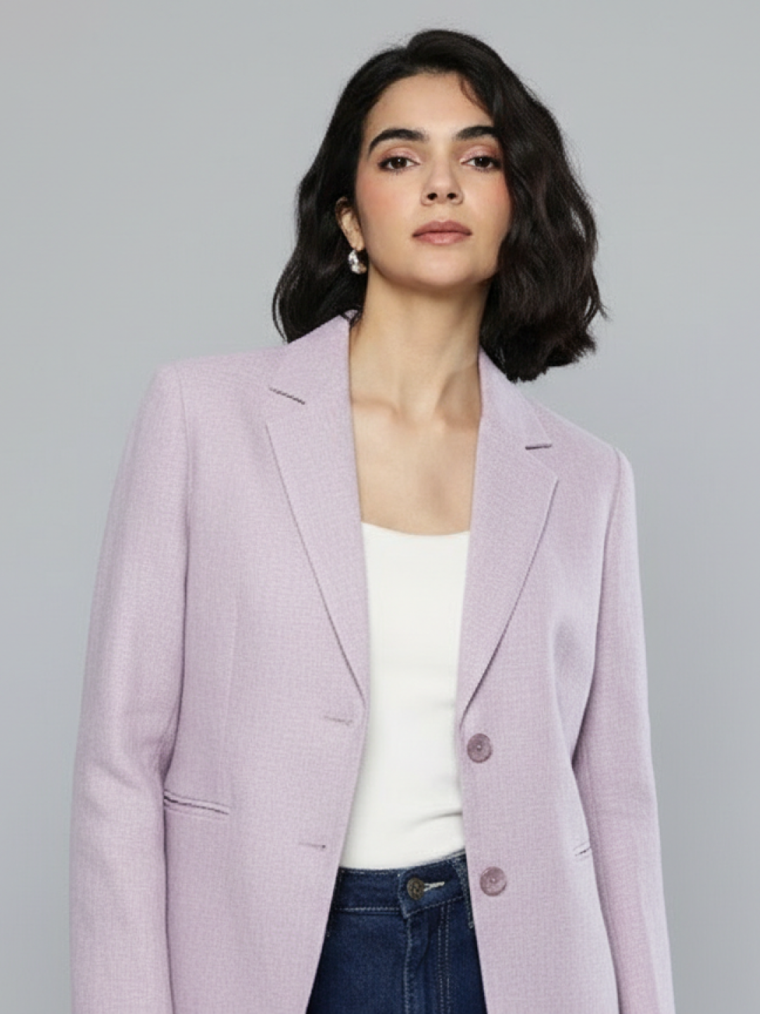 Light Purple Linen Blazer for Women | Breathable All-Occasion Blazer