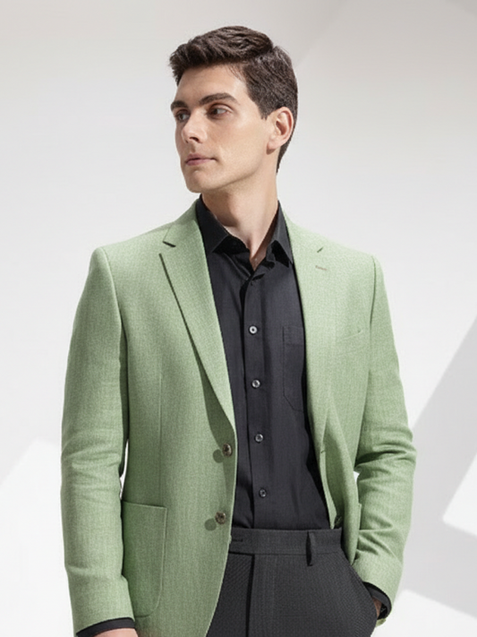 Light Green Linen Blazer for Men | Breathable All-Occasion Blazer