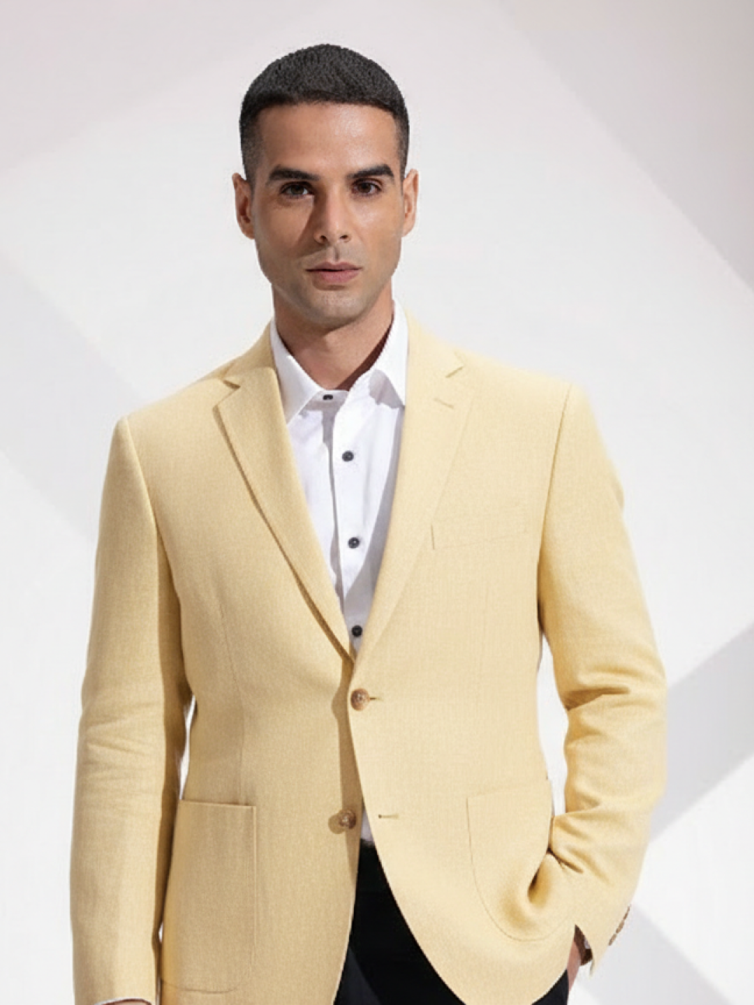 Light Yellow Linen Blazer for Men | Breathable All-Occasion Blazer