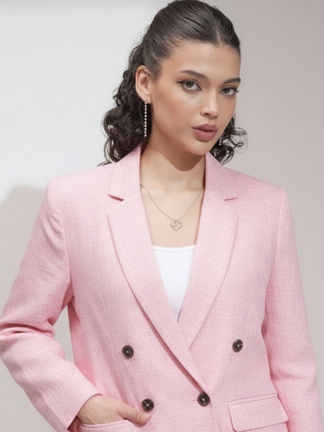 Light Pink Linen Blazer for Women | Breathable All-Occasion Blazer