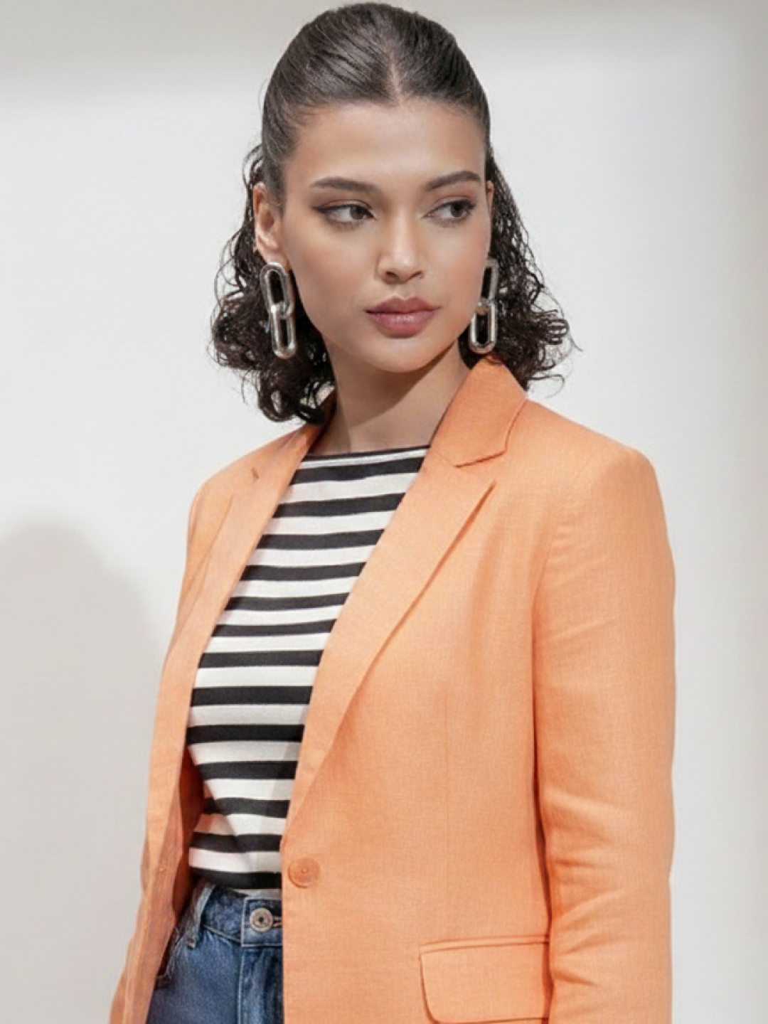 Light Orange Linen Blazer | Breathable All-Occasion Tailoring