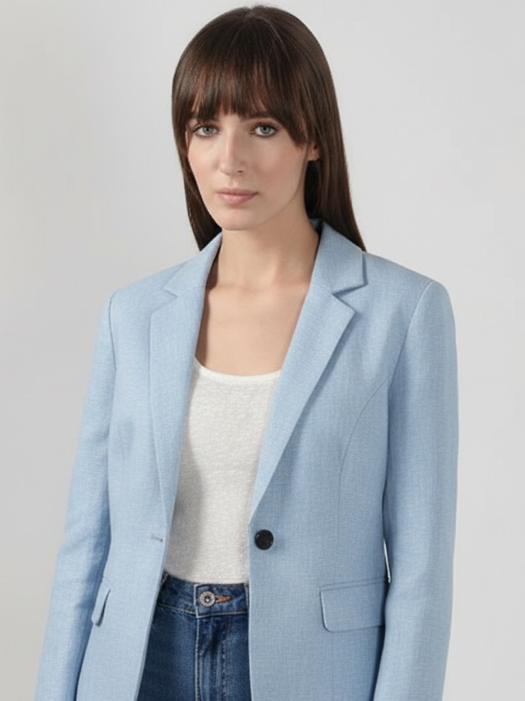 Light Blue Linen Blazer for Women | Breathable All-Occasion Blazer