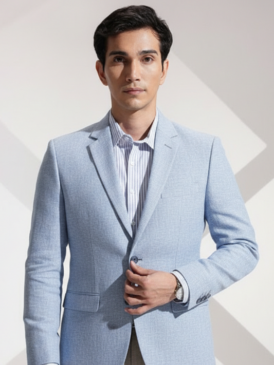 Light Blue Linen Blazer for Men | Breathable All-Occasion Blazer