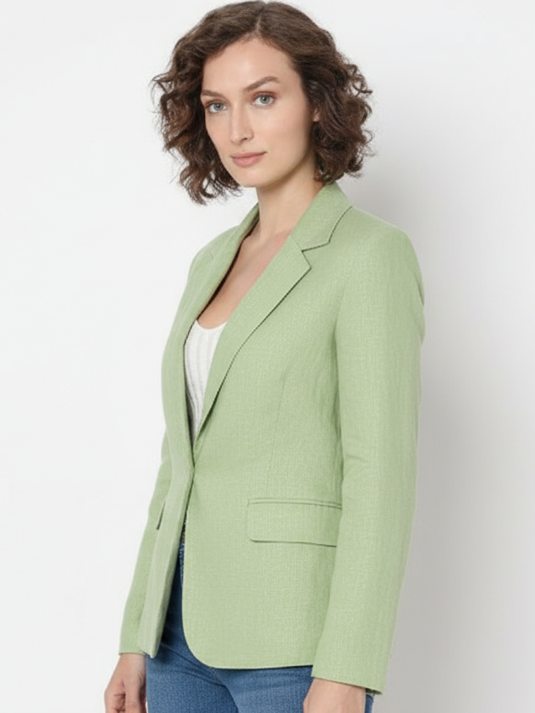 Light Green Linen Blazer for Women | Breathable All-Occasion Blazer