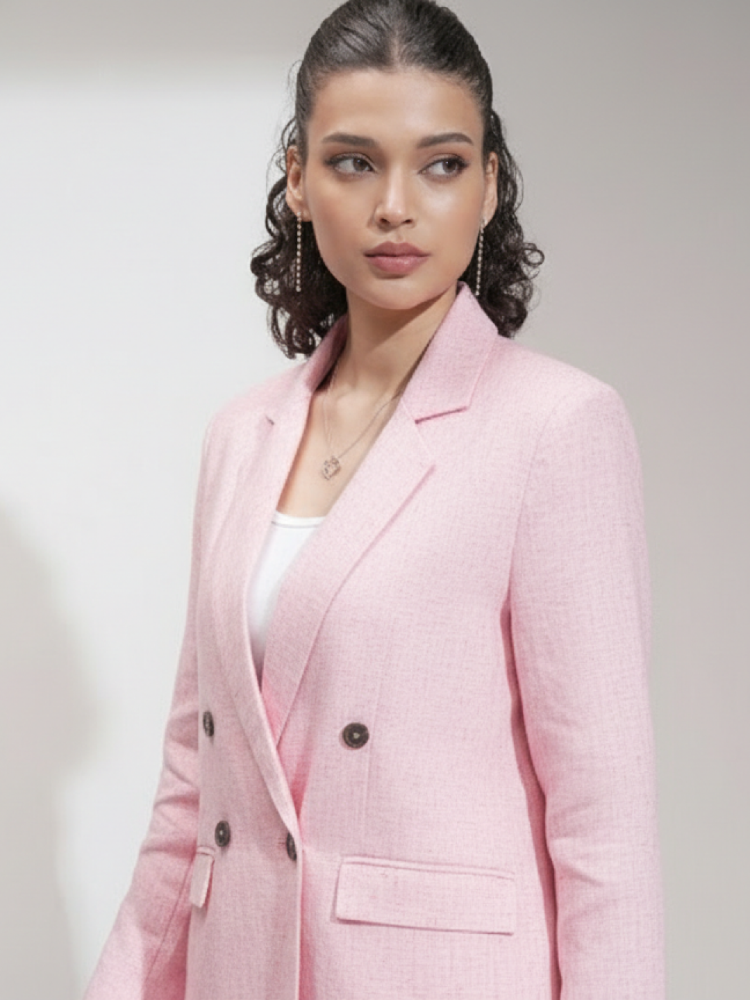 Light Pink Linen Blazer for Women | Breathable All-Occasion Blazer