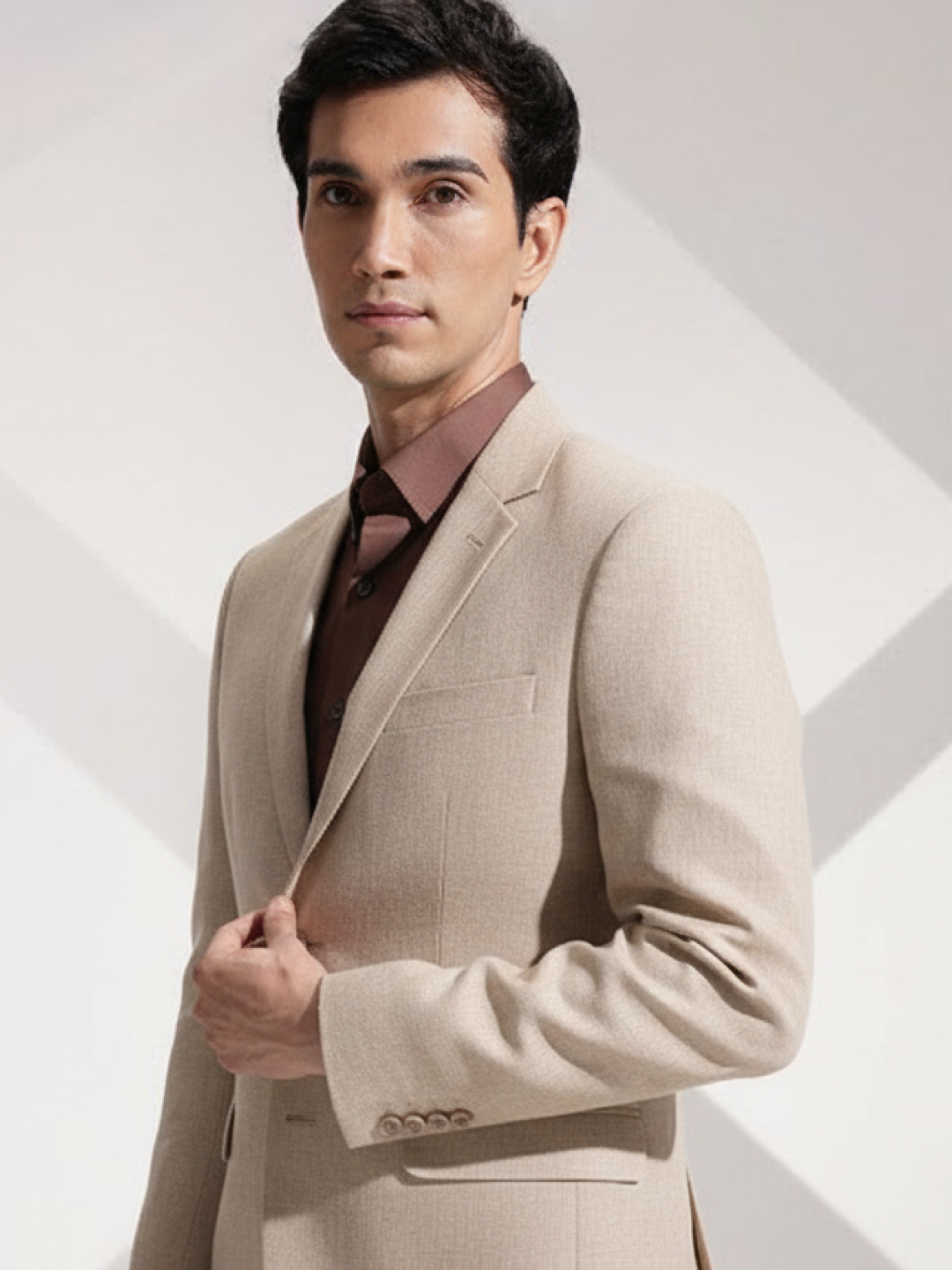Beige Linen Blazer for Men | Breathable All-Occasion Blazer