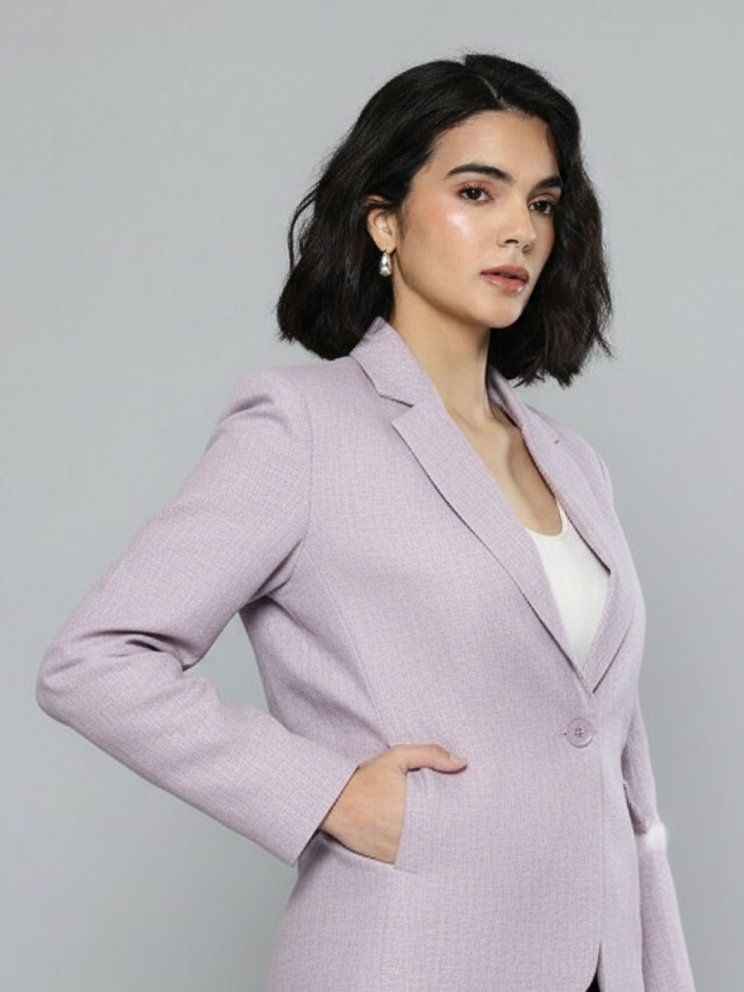 Light Purple Linen Blazer for Women | Breathable All-Occasion Blazer
