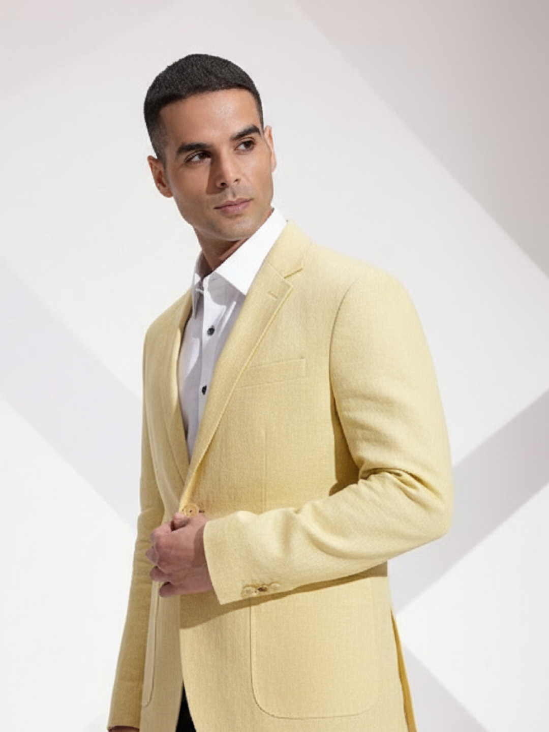 Light Yellow Linen Blazer for Men | Breathable All-Occasion Blazer