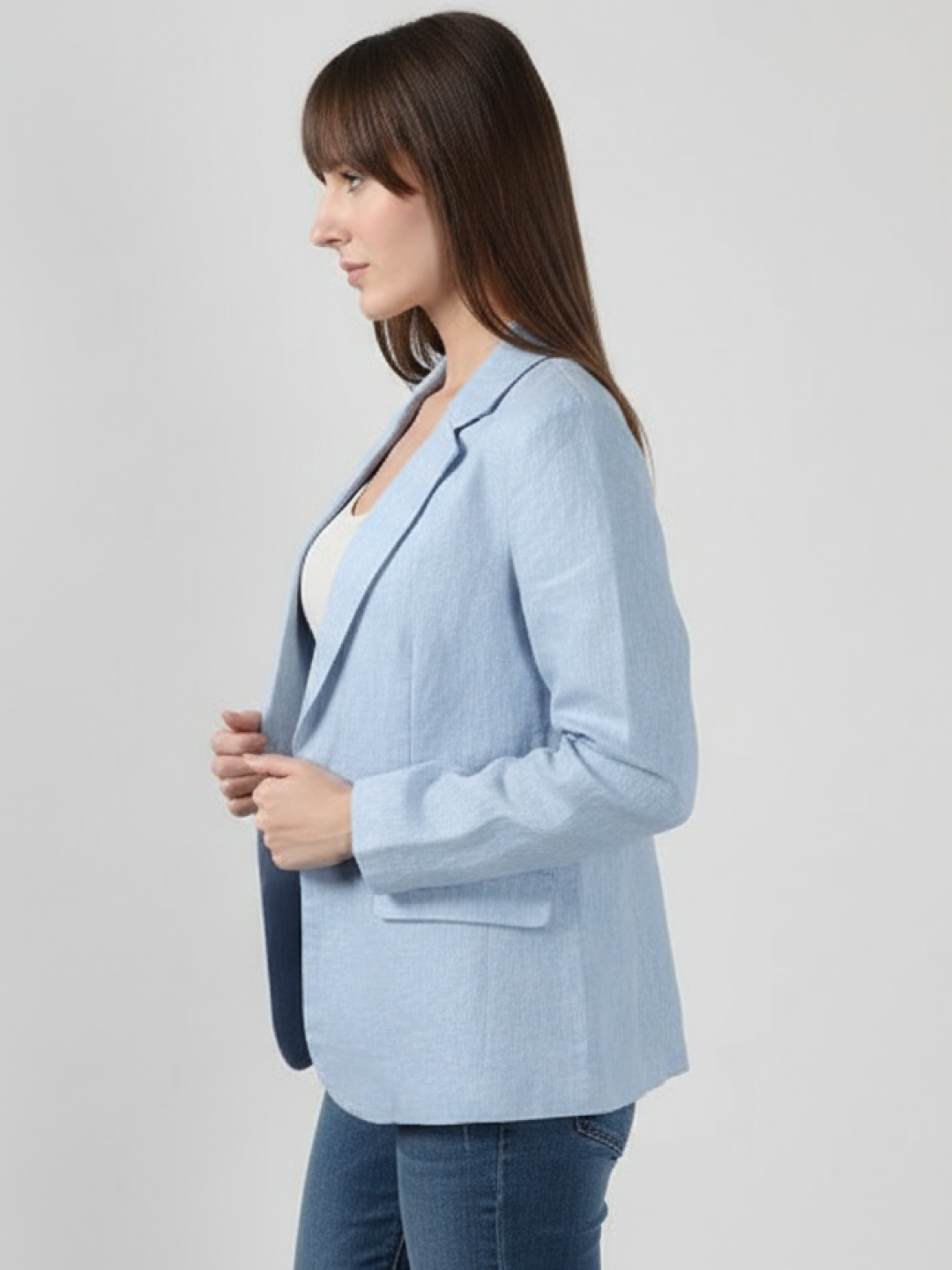 Light Blue Linen Blazer for Women | Breathable All-Occasion Blazer