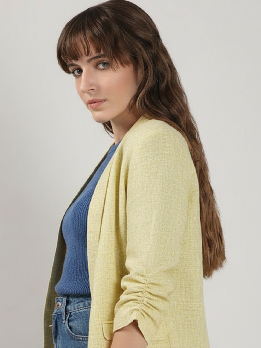 Light Yellow Linen Blazer for Women | Breathable All-Occasion Blazer