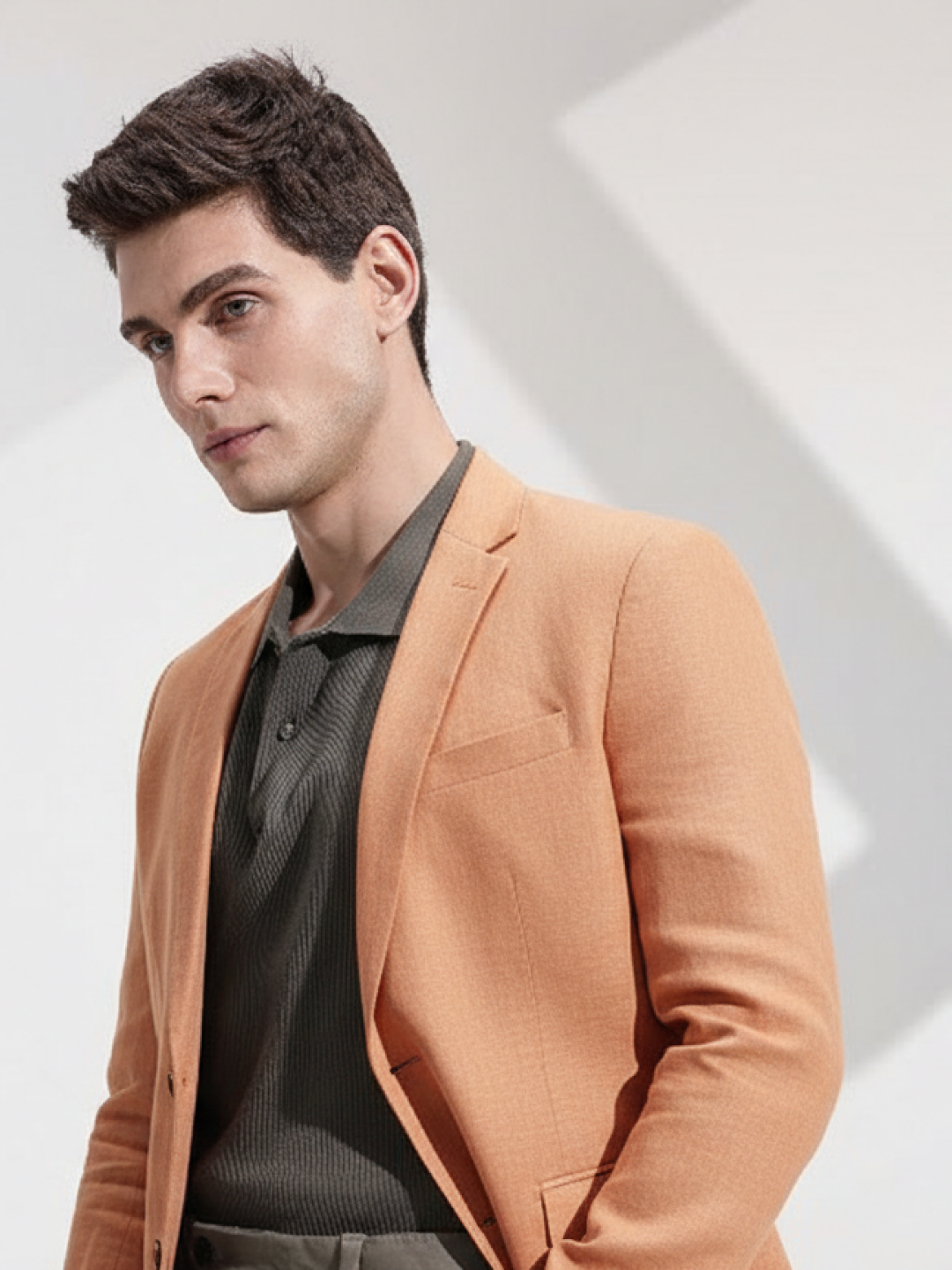 Light Orange Linen Blazer for Men | Breathable All-Occasion Blazer