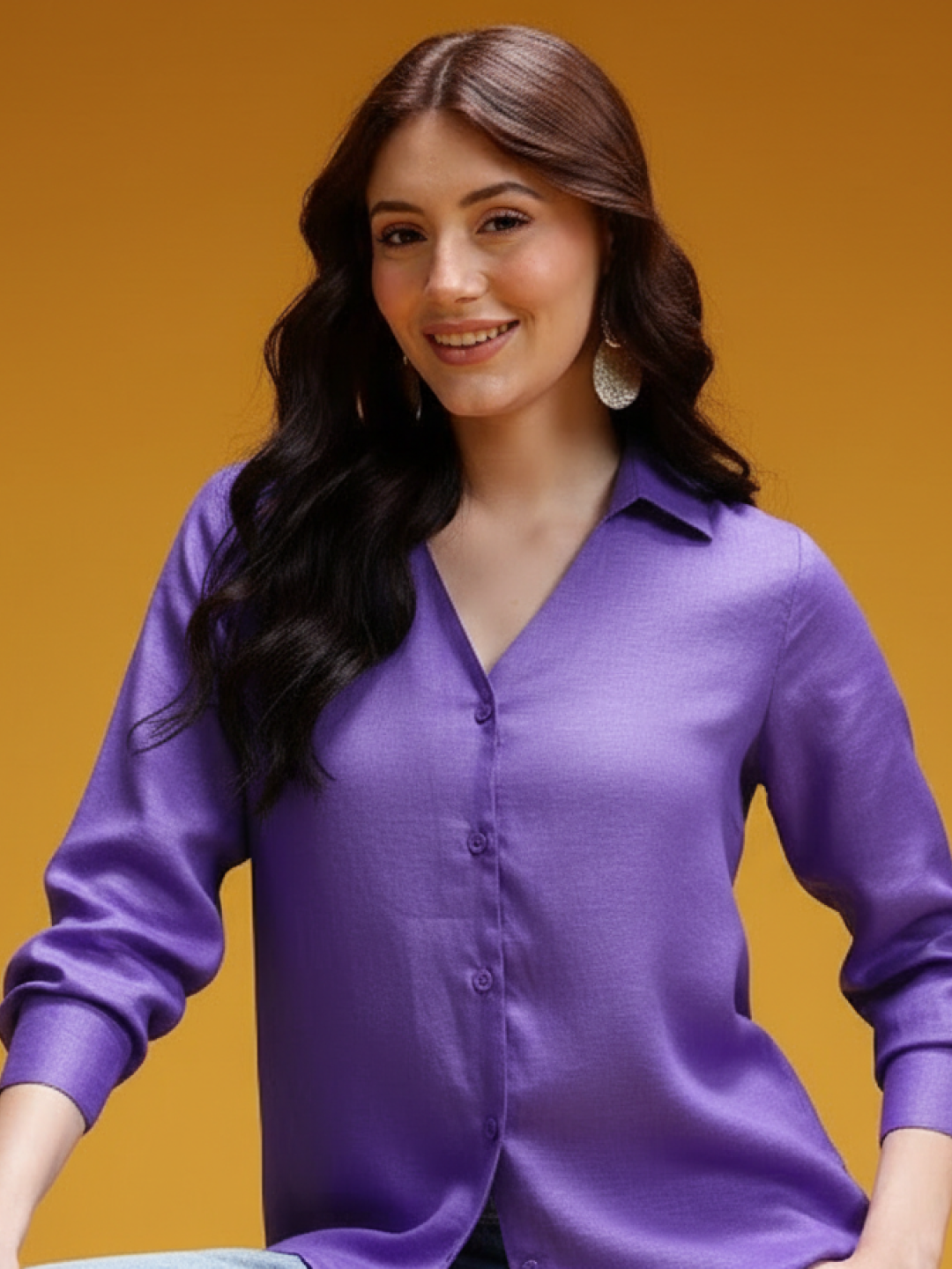 Purple Linen Shirt for Women | Stylish & Breathable Casual Wear