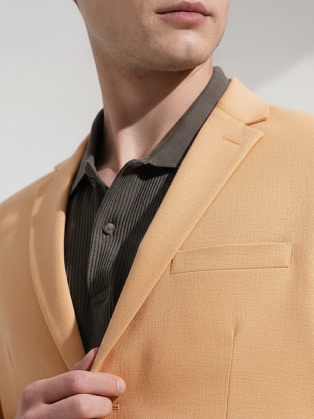 Light Orange Linen Blazer for Men | Breathable All-Occasion Blazer