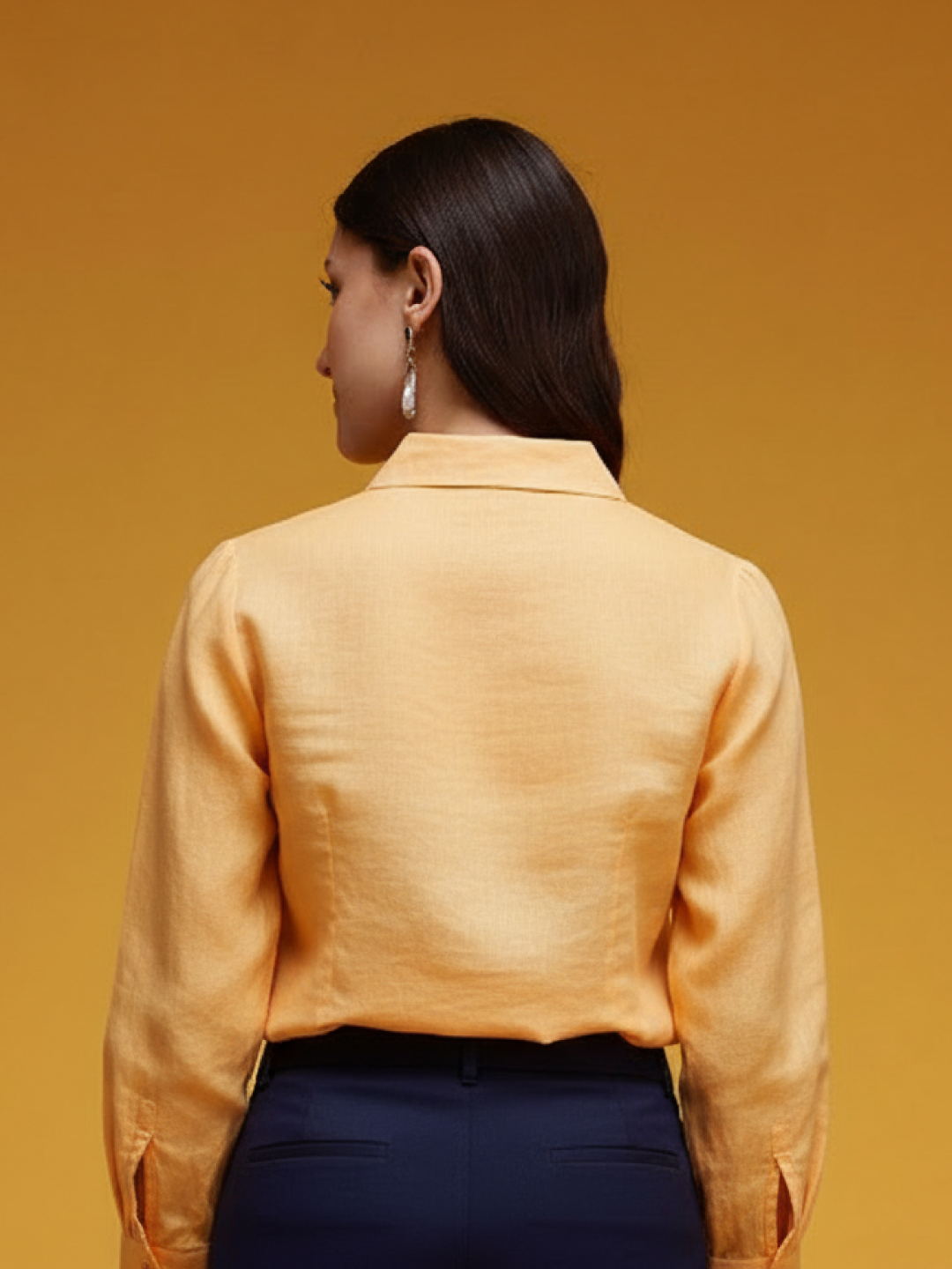 Light Orange Linen Shirt for Women | Stylish & Breathable Casual Wear