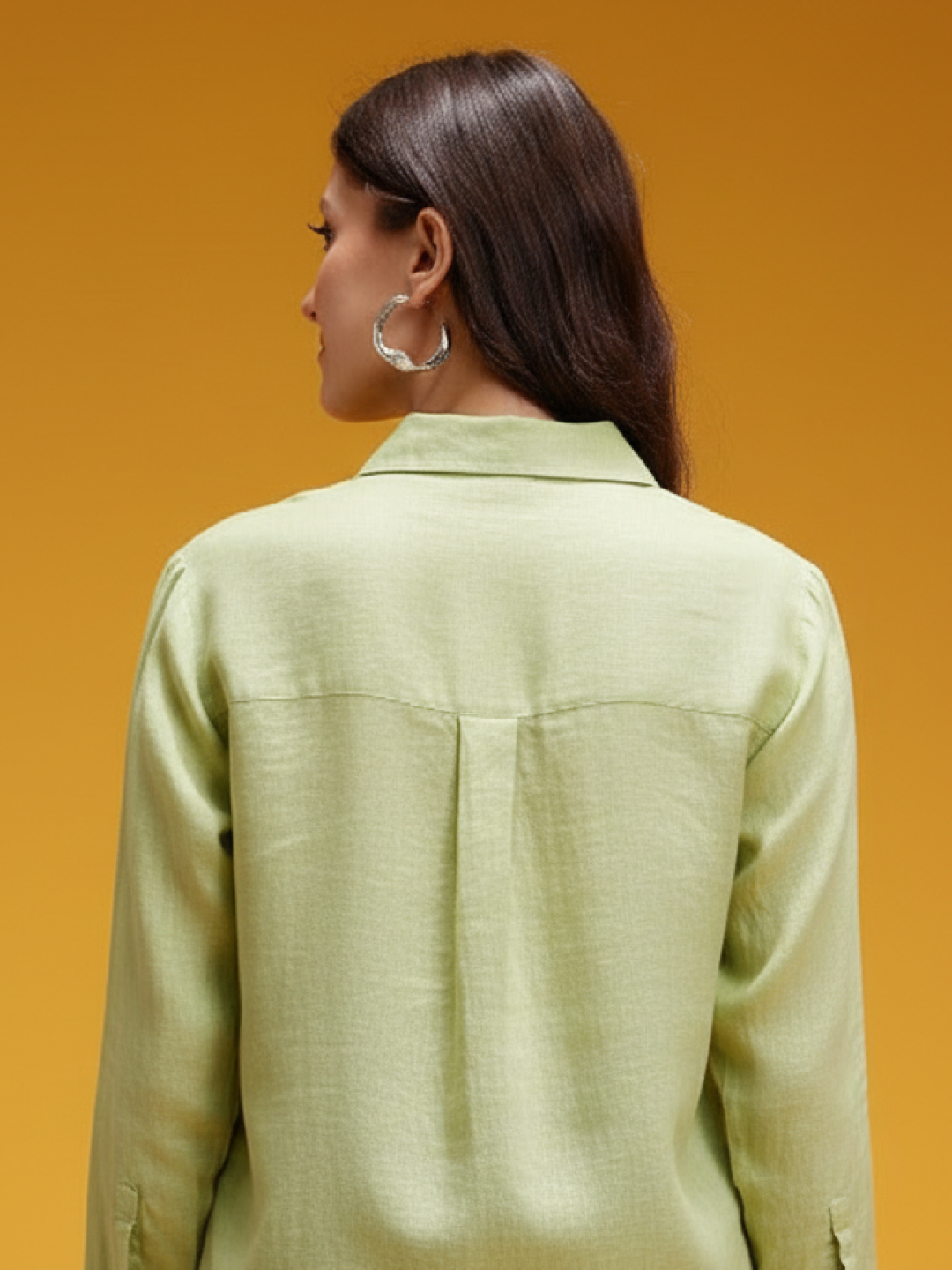 Light Green Linen Shirt for Women | Breathable & Lightweight Everyday Wear