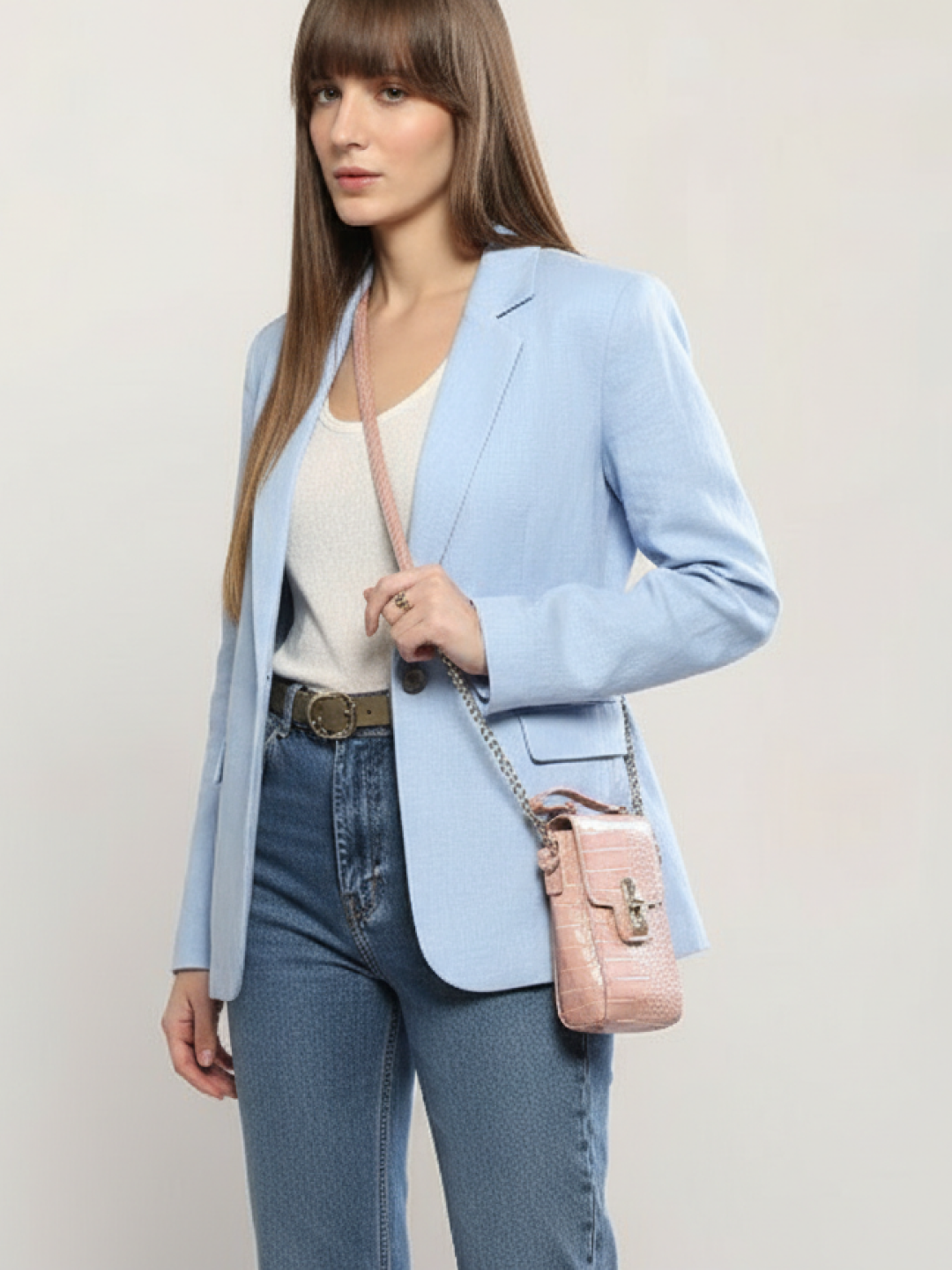 Light Blue Linen Blazer for Women | Breathable All-Occasion Blazer