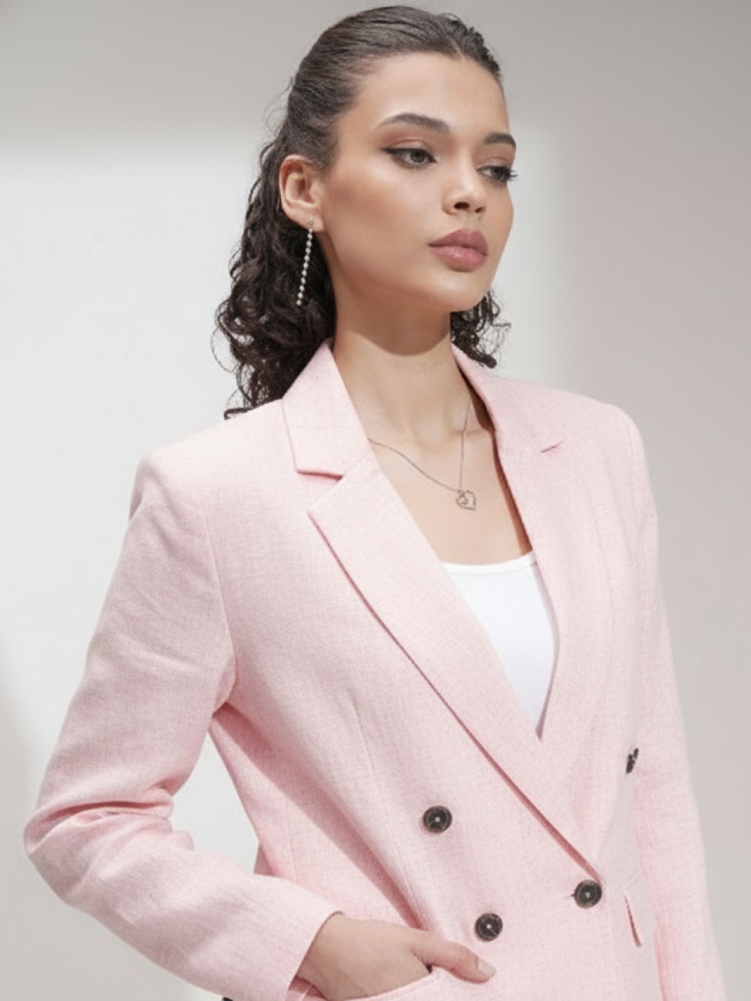 Light Pink Linen Blazer for Women | Breathable All-Occasion Blazer