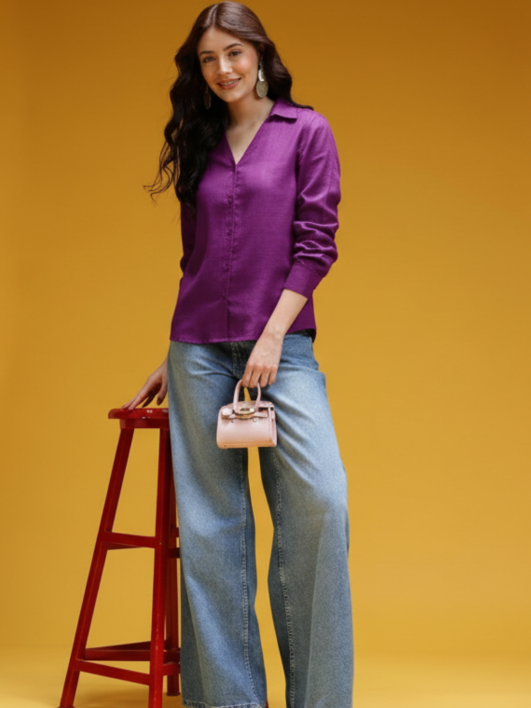 Purple Linen Shirt for Women | Stylish & Breathable Casual Wear