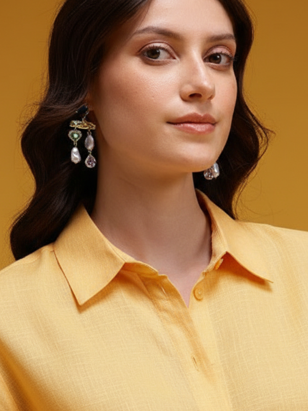 Light Orange Linen Shirt for Women | Stylish & Breathable Casual Wear