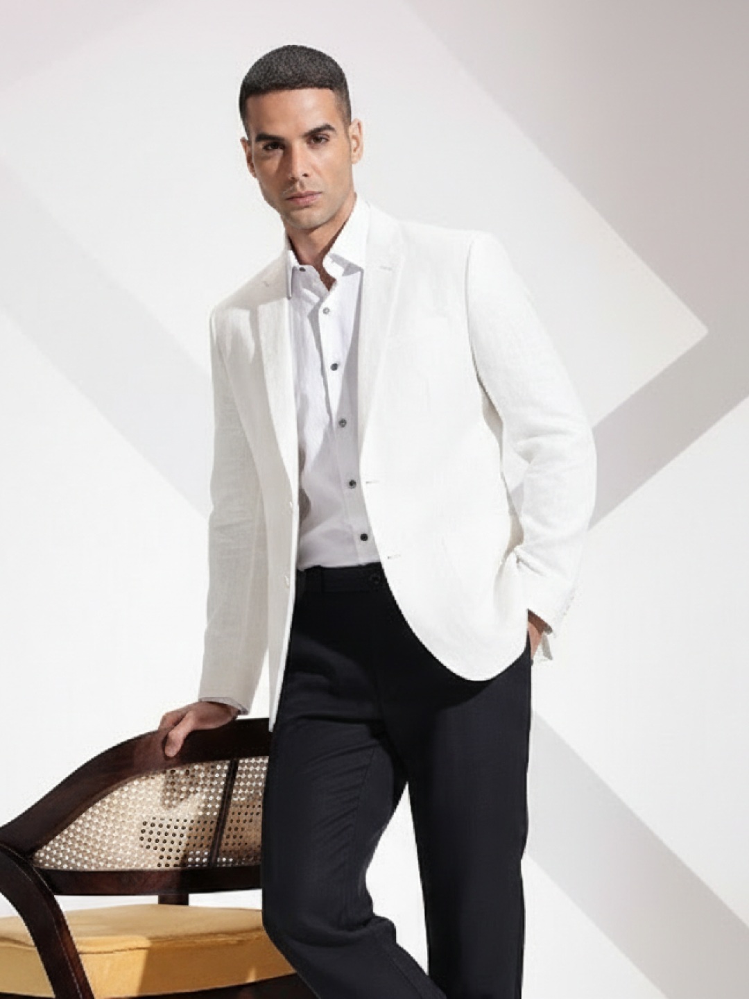 White Linen Blazer for Men | Breathable All-Occasion Blazer