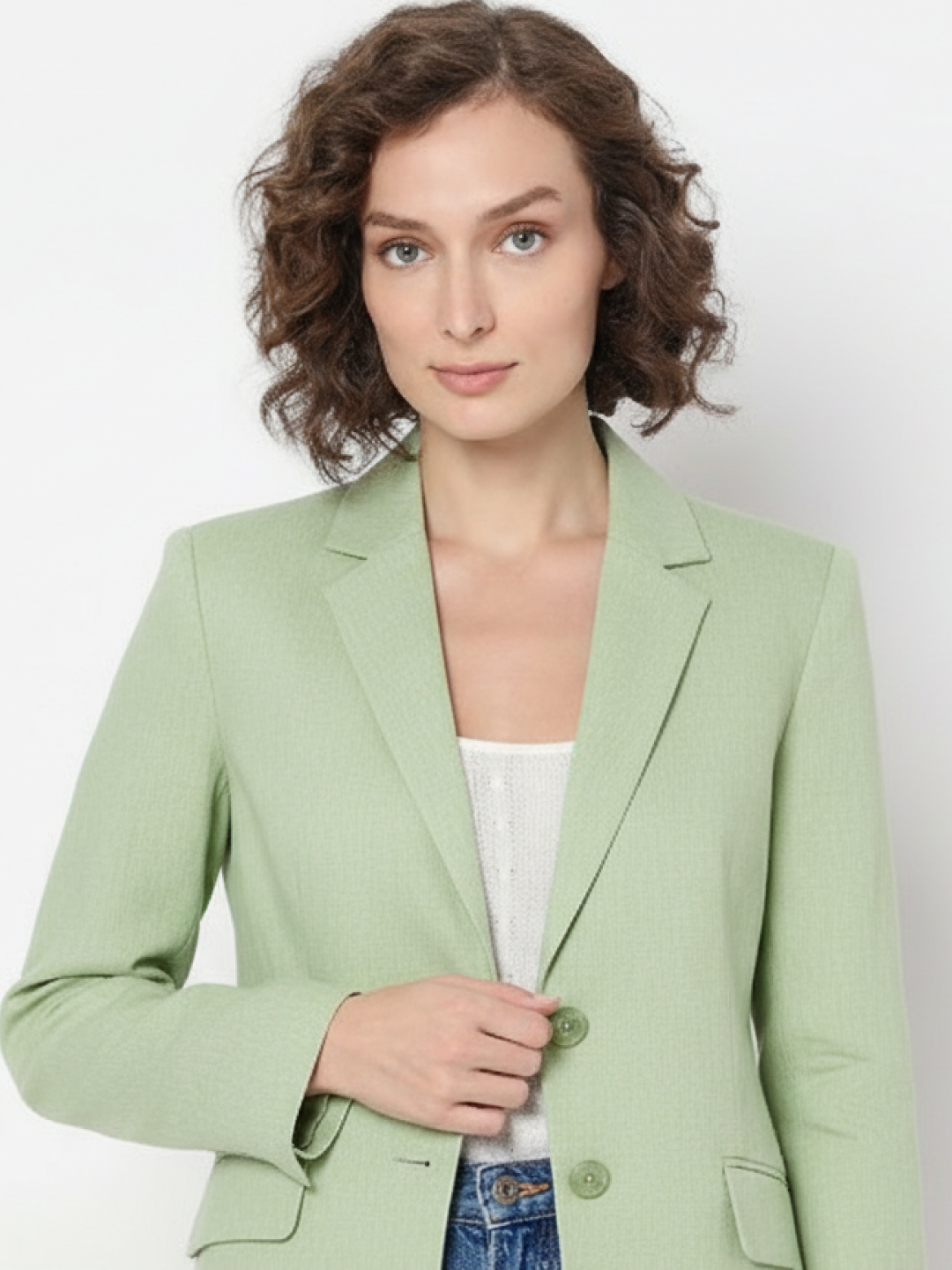 Light Green Linen Blazer for Women | Breathable All-Occasion Blazer