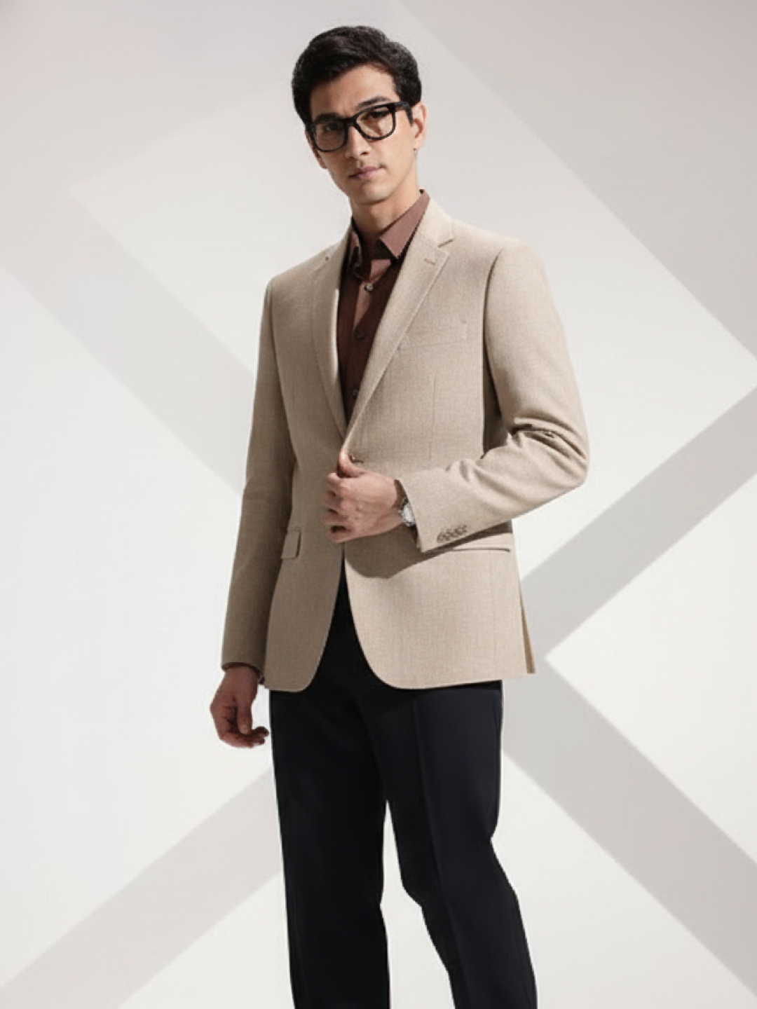 Beige Linen Blazer for Men | Breathable All-Occasion Blazer